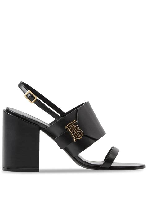 burberry monogram motif leather sandals|Burberry platform sandals ankle strap.